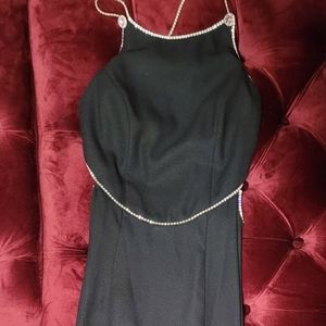 Backless diamond strappy gown